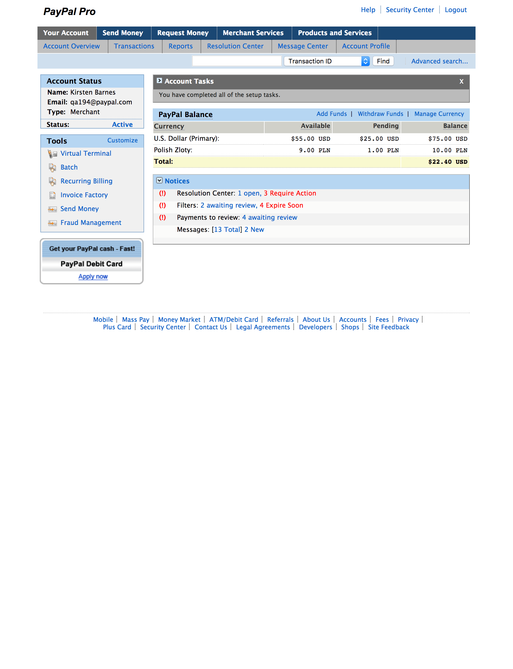 PayPal Account Setup Completed