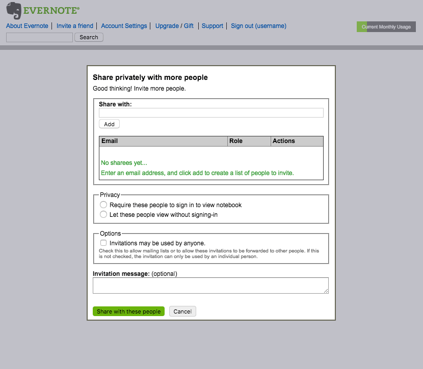 Share more dialog